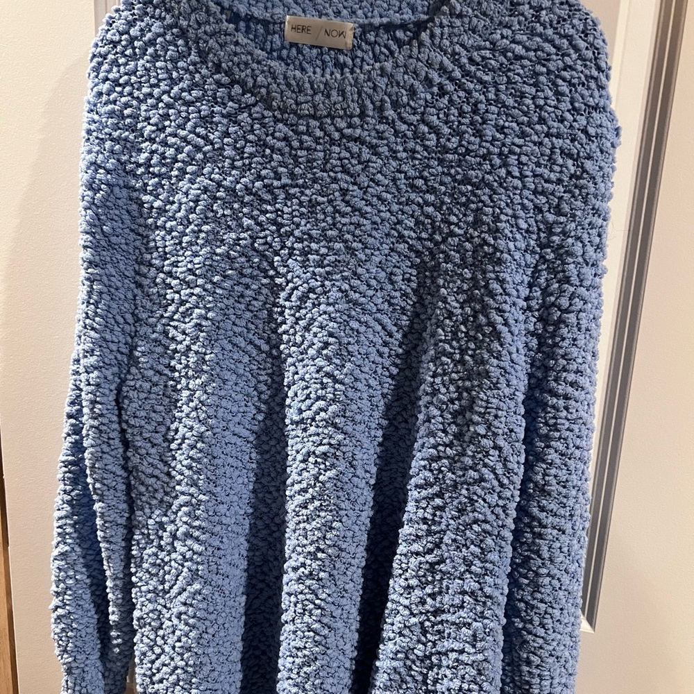 HERE/NOW Light Blue Bouclé Crewneck Sweater (3 sweaters Colors listed below)